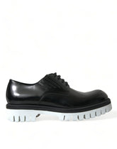 Dolce & Gabbana Black White Leather Lace Up Derby Dress Shoes -   -  Dolce & Gabbana.